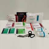 AA Essential Vehicle First Aid Kit includes dressings, bandages, platers, gloves, wipes, eye wash, shears and more
