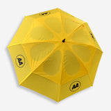 AA vented umbrella. Image showing the air vents in the yellow canopy and the 4 x black AA logos.